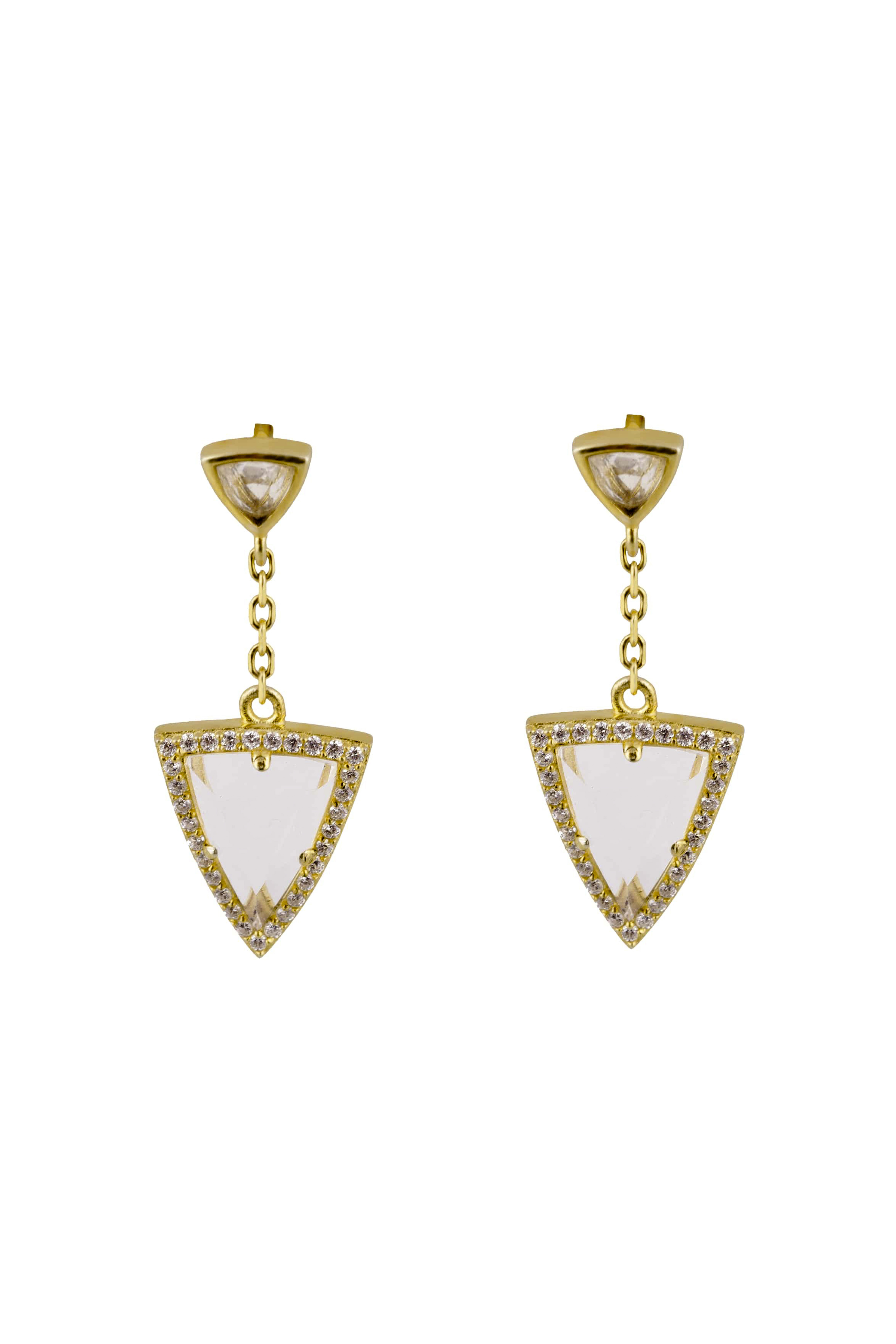 Gold pyramides earrings - Kyvengy jewelry