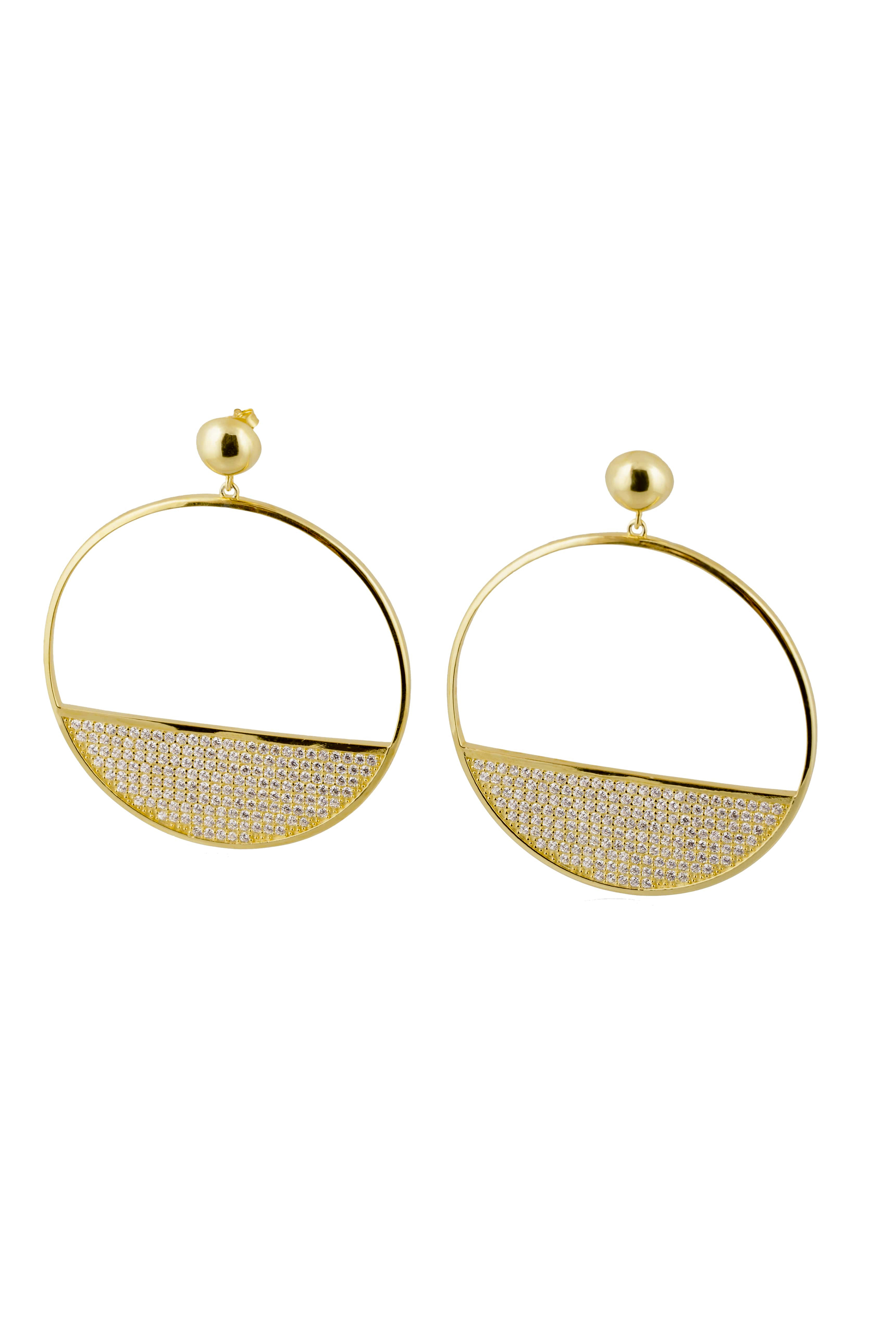 Golden new moon earrings - Kyvengy jewelry