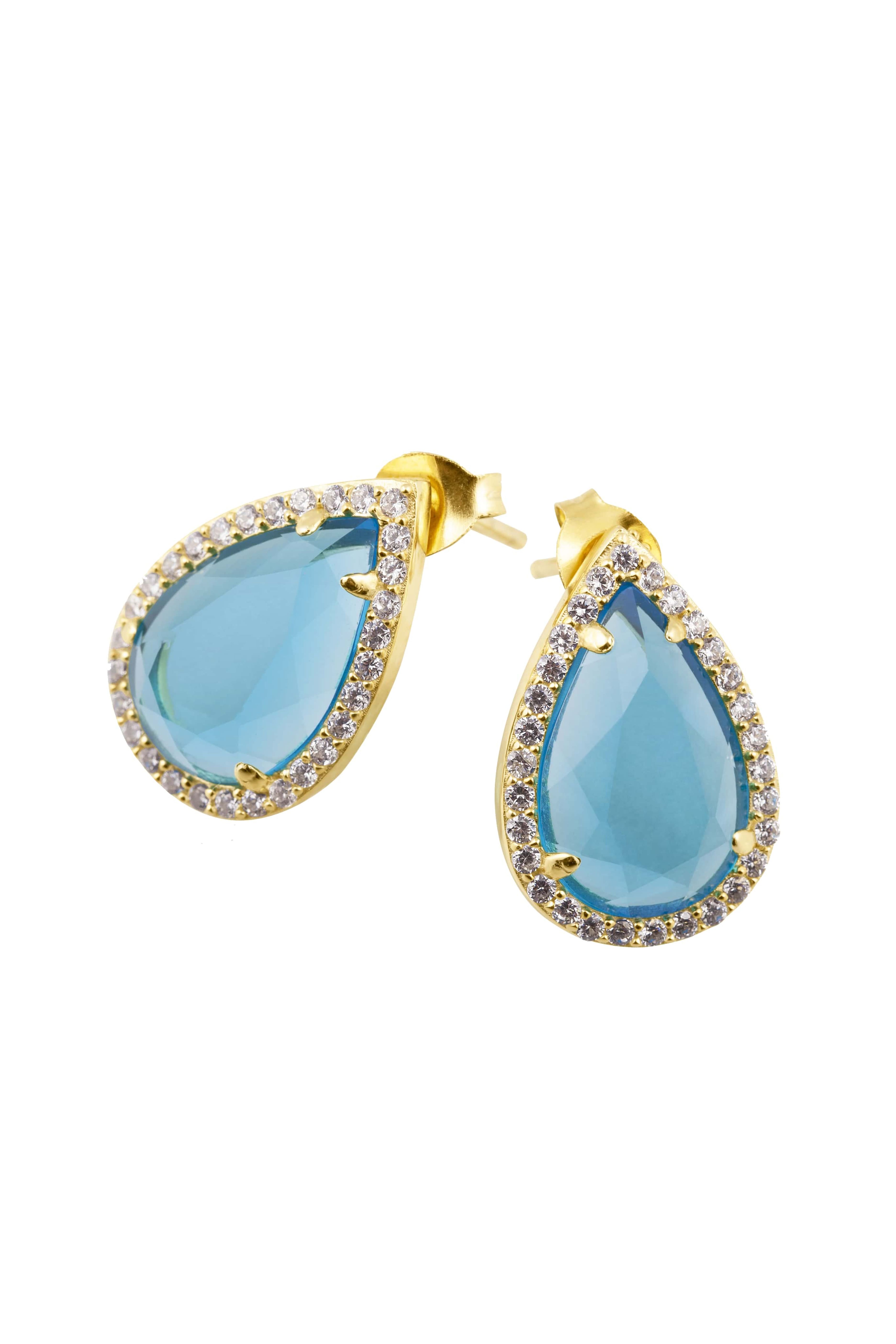 Pure blue tear earrings