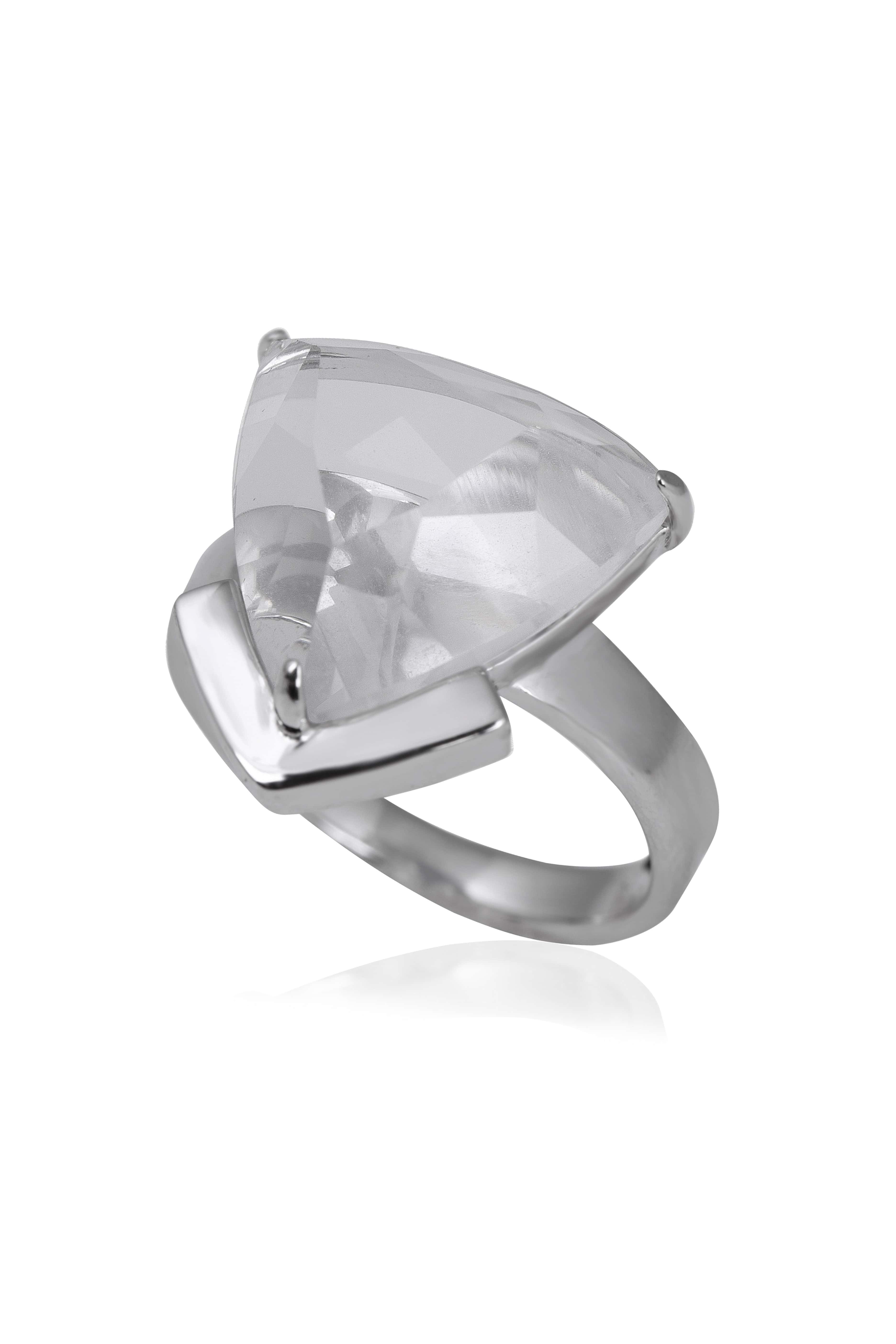 Raw transparent ring - Kyvengy jewelry